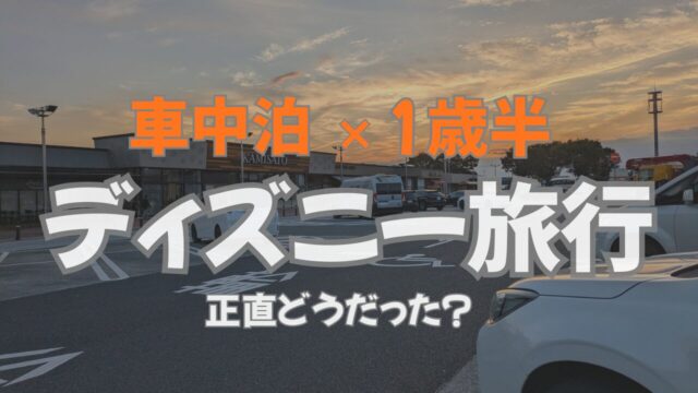 【体験談】1歳半子連れディズニーで車中泊してみた！正直きつかった？後悔した点と助かった工夫